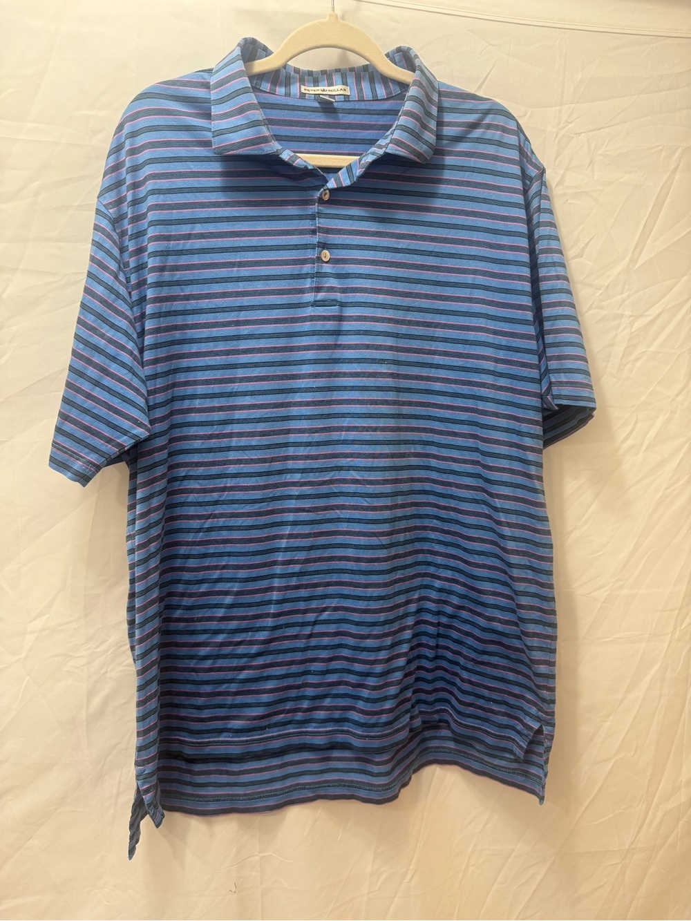 Peter Millar Blue Multi-Striped Polo